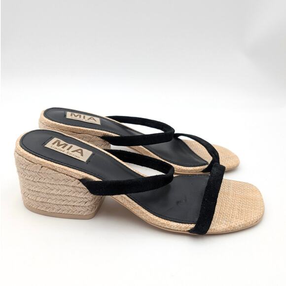 MIA Isabeli Espadrille Slide Sandal Women's Black/Beige Size US7.5 EU38 - Picture 4 of 12